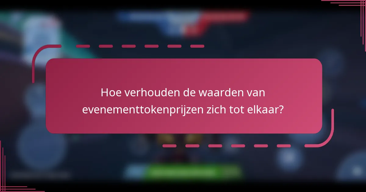 Hoe verhouden de waarden van evenementtokenprijzen zich tot elkaar?