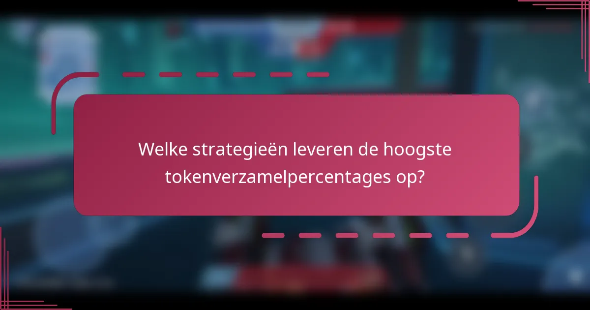 Welke strategieën leveren de hoogste tokenverzamelpercentages op?